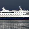 The Via Australis cruise ship at port in Ushuaia